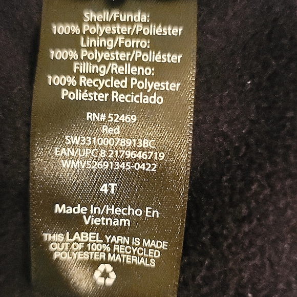 Swiss Tech Toddler Red & Black Plaid Puffer Jacket size 4t - Picture 10 of 11